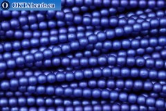 WH Czech glass pearls blue matte (70033M) 3mm, ~600pc