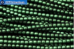 WH Czech glass pearls green matte (70057M) 3mm, ~600pc WH-3-GPR014