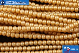 WH Czech glass pearls gold matte (70686M) 3mm, ~600pc WH-3-GPR018