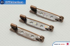 WH brooch pin bar Japan Antique Copper 25mm, 25pc