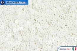 ОПТ плоские пайетки Bianco Ghiaccio Opaline (1004) 2мм, 50гр ITP-P2-1004-50