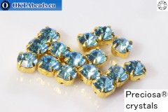 WH Chaton Preciosa Maxima Aquamarine - gold ss16, ~360pc
