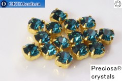 WH Chaton Preciosa Maxima Indicolite - gold ss12, ~360pc