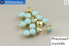 WH Chaton Preciosa Maxima Turquoise - gold ss16, ~360pc